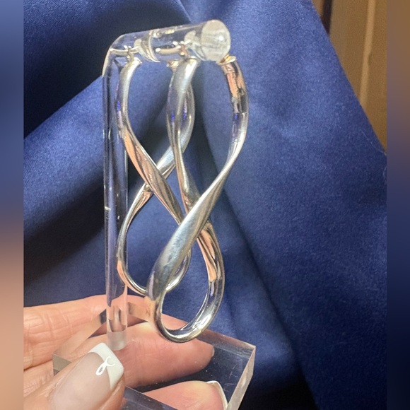 Earrings Retro 925 Sterling Silver Infinity Twist Earrings - Picture 3 of 7